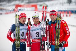 24.01.2015, Rybinsk, Russia (RUS): (l-r) Andrey Parfenov (RUS), Fischer, Swix, Alpina, Rottefella, Adidas, Federico Pellegrino (ITA), Rossignol, Rottefella and Sergey Ustiugov (RUS), Fischer, Swix, Rottefella, Adidas - FIS world cup cross-country, individual sprint, Rybinsk (RUS). www.nordicfocus.com. © Laiho/NordicFocus. Every downloaded picture is fee-liable.