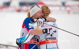 24.01.2015, Rybinsk, Russia (RUS): (l-r)Silje Oeyre Slind (NOR), Atomic, Swix and Jennie Oeberg (SWE), Fischer, Salomon, Skigo, Craft - FIS world cup cross-country, individual sprint, Rybinsk (RUS). www.nordicfocus.com. © Laiho/NordicFocus. Every downloaded picture is fee-liable.