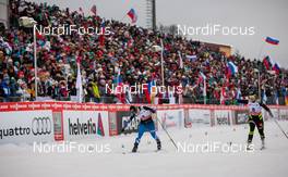 24.01.2015, Rybinsk, Russia (RUS): foto finish between Riikka Sarasoja-Lilja (FIN), Salomon, One Way and Celia Aymonier (FRA), Fischer, Swix, Rottefella, One way (l-r) - FIS world cup cross-country, individual sprint, Rybinsk (RUS). www.nordicfocus.com. © Laiho/NordicFocus. Every downloaded picture is fee-liable.