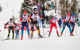 25.01.2015, Rybinsk, Russia (RUS): Claudia Nystad (GER), Atomic, Leki, Adidas followed by Natalia Matveeva (RUS), Fischer, Swix, Alpina, Rottefella, Adidas - FIS world cup cross-country, skiathlon women, Rybinsk (RUS). www.nordicfocus.com. © Laiho/NordicFocus. Every downloaded picture is fee-liable.