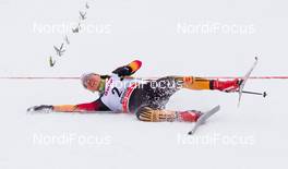 25.01.2015, Rybinsk, Russia (RUS): Stefanie Boehler (GER), Rossignol, Swix, Alpina, Rottefella, Adidas after the photo finish with Riitta-Liisa Roponen (FIN) - FIS world cup cross-country, skiathlon women, Rybinsk (RUS). www.nordicfocus.com. © Laiho/NordicFocus. Every downloaded picture is fee-liable.