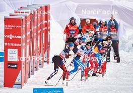 14.02.2015, Oestersund, Sweden (SWE): Sadie Bjornsen (USA), Anne Kylloenen (FIN), Marit Bjoergen (NOR), (l-r)  - FIS world cup cross-country, individual sprint, Oestersund (SWE). www.nordicfocus.com. © Felgenhauer/NordicFocus. Every downloaded picture is fee-liable.