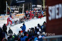 14.02.2015, Oestersund, Sweden (SWE): Maiken Caspersen Falla (NOR), Stina Nilsson (SWE), Marit Bjoergen (NOR), (l-r)  - FIS world cup cross-country, individual sprint, Oestersund (SWE). www.nordicfocus.com. © Felgenhauer/NordicFocus. Every downloaded picture is fee-liable.