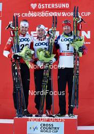 14.02.2015, Oestersund, Sweden (SWE): Alex Harvey (CAN), Finn Haagen Krogh (NOR), Timo Andre Bakken (NOR), (l-r) - FIS world cup cross-country, individual sprint, Oestersund (SWE). www.nordicfocus.com. © Felgenhauer/NordicFocus. Every downloaded picture is fee-liable.