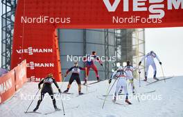 14.02.2015, Oestersund, Sweden (SWE): Maria Nordstroem (SWE), Sandra Ringwald (GER), Celine Brun-Lie (NOR), Hanna Falk (SWE), Perianne Jones (CAN), Ida Ingemarsdotter (SWE), (l-r)  - FIS world cup cross-country, individual sprint, Oestersund (SWE). www.nordicfocus.com. © Felgenhauer/NordicFocus. Every downloaded picture is fee-liable.