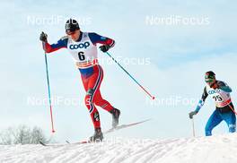 14.02.2015, Oestersund, Sweden (SWE): Paal Golberg (NOR), Martti Jylhae (FIN), (l-r)  - FIS world cup cross-country, individual sprint, Oestersund (SWE). www.nordicfocus.com. © Felgenhauer/NordicFocus. Every downloaded picture is fee-liable.