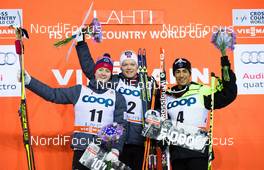07.03.2015, Lahti, Finland (FIN): (l-r) Sindre Bjoernestad Skar (NOR), Fischer, Swix, Eirik Brandsdal (NOR), Fischer, Alpina, Rottefella and Richard Jouve (FRA), Rossignol, One Way - FIS world cup cross-country, individual sprint, Lahti (FIN). www.nordicfocus.com. © Laiho/NordicFocus. Every downloaded picture is fee-liable.