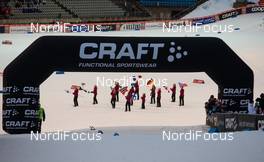07.03.2015, Lahti, Finland (FIN): dancers with the flags - FIS world cup cross-country, individual sprint, Lahti (FIN). www.nordicfocus.com. © Laiho/NordicFocus. Every downloaded picture is fee-liable.