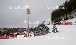 07.03.2015, Lahti, Finland (FIN): skiers in a tight upp hil curve - FIS world cup cross-country, individual sprint, Lahti (FIN). www.nordicfocus.com. © Laiho/NordicFocus. Every downloaded picture is fee-liable.