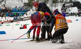 07.03.2015, Lahti, Finland (FIN): Martin Jonsrud Sundby (NOR), Fischer, KV+, Rottefella helped back to the track - FIS world cup cross-country, individual sprint, Lahti (FIN). www.nordicfocus.com. © Laiho/NordicFocus. Every downloaded picture is fee-liable.
