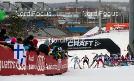 07.03.2015, Lahti, Finland (FIN): (l-r) Hanna Falk (SWE), Atomic, One Way, Alpina, Rottefella, Craft, Denise Herrmann (GER), Fischer, Swix,  Rottefella, Adidas, Ingvild Flugstad Oestberg (NOR), Madshus, Swix, Rottefella and Maiken Caspersen Falla (NOR), Fischer, Swix, Rottefella  - FIS world cup cross-country, individual sprint, Lahti (FIN). www.nordicfocus.com. © Laiho/NordicFocus. Every downloaded picture is fee-liable.