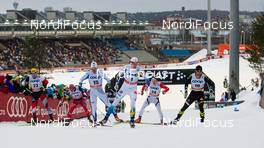 07.03.2015, Lahti, Finland (FIN): Johan Edin (SWE), Rossignol, Swix, Rottefella, Craft leading the group - FIS world cup cross-country, individual sprint, Lahti (FIN). www.nordicfocus.com. © Laiho/NordicFocus. Every downloaded picture is fee-liable.