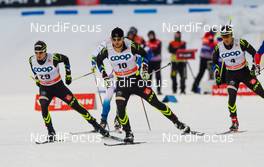 07.03.2015, Lahti, Finland (FIN): (l-r) Renaud Jay (FRA), Salomon, One Way, Baptiste Gros (FRA), Salomon, Swix, One Way and Richard Jouve (FRA), Rossignol, One Way - FIS world cup cross-country, individual sprint, Lahti (FIN). www.nordicfocus.com. © Laiho/NordicFocus. Every downloaded picture is fee-liable.