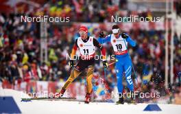 25.02.2015, Falun, Sweden (SWE): Florian Notz (GER), David Hofer (ITA), (l-r)  - FIS nordic world ski championships, cross-country, 15km men, Falun (SWE). www.nordicfocus.com. © NordicFocus. Every downloaded picture is fee-liable.