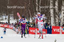 28.02.2015, Falun, Sweden (SWE): Emma Wiken (SWE), Masako Ishida (JPN), (l-r)  - FIS nordic world ski championships, cross-country, 30km women, Falun (SWE). www.nordicfocus.com. © NordicFocus. Every downloaded picture is fee-liable.