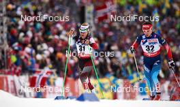 28.02.2015, Falun, Sweden (SWE): Nathalie Schwarz (AUT), Natalja Iljina (RUS), (l-r)  - FIS nordic world ski championships, cross-country, 30km women, Falun (SWE). www.nordicfocus.com. © NordicFocus. Every downloaded picture is fee-liable.