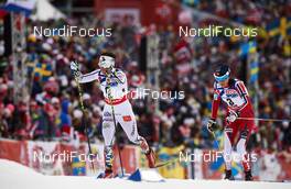 28.02.2015, Falun, Sweden (SWE): Charlotte Kalla (SWE), Heidi Weng (NOR), (l-r)  - FIS nordic world ski championships, cross-country, 30km women, Falun (SWE). www.nordicfocus.com. © NordicFocus. Every downloaded picture is fee-liable.