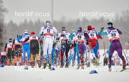 01.03.2015, Falun, Sweden (SWE): the men's start seen from behind - FIS nordic world ski championships, cross-country, 50km men, Falun (SWE). www.nordicfocus.com. © NordicFocus. Every downloaded picture is fee-liable.