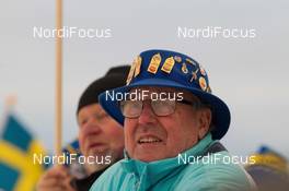 19.02.2015, Falun, Sweden (SWE):  Swedish Fan with hut - FIS nordic world ski championships, cross-country, individual sprint, Falun (SWE). www.nordicfocus.com. © NordicFocus. Every downloaded picture is fee-liable.