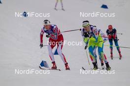 19.02.2015, Falun, Sweden (SWE): Kari Vikhagen Gjeitnes (NOR), Katja Visnar (SLO) - FIS nordic world ski championships, cross-country, individual sprint, Falun (SWE). www.nordicfocus.com. © NordicFocus. Every downloaded picture is fee-liable.