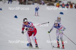 19.02.2015, Falun, Sweden (SWE): Marit Bjoergen (NOR), Stina Nilsson (SWE) - FIS nordic world ski championships, cross-country, individual sprint, Falun (SWE). www.nordicfocus.com. © NordicFocus. Every downloaded picture is fee-liable.
