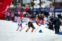 19.02.2015, Falun, Sweden (SWE): Ida Sargent (USA), Denise Herrmann (GER), (l-r)  - FIS nordic world ski championships, cross-country, individual sprint, Falun (SWE). www.nordicfocus.com. © NordicFocus. Every downloaded picture is fee-liable.