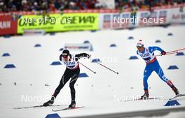 27.02.2015, Falun, Sweden (SWE): Toni Livers (SUI), Federico Pellegrino (ITA), (l-r)  - FIS nordic world ski championships, cross-country, 4x10km men, Falun (SWE). www.nordicfocus.com. © NordicFocus. Every downloaded picture is fee-liable.