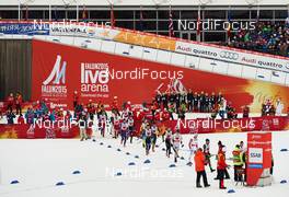 27.02.2015, Falun, Sweden (SWE): athletes walk in - FIS nordic world ski championships, cross-country, 4x10km men, Falun (SWE). www.nordicfocus.com. © NordicFocus. Every downloaded picture is fee-liable.