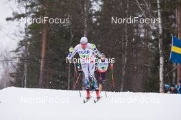 27.02.2015, Falun, Sweden (SWE): Johan Olsson (SWE), Thomas Bing (GER), (l-r)  - FIS nordic world ski championships, cross-country, 4x10km men, Falun (SWE). www.nordicfocus.com. © NordicFocus. Every downloaded picture is fee-liable.