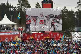 27.02.2015, Falun, Sweden (SWE): crowded stadium just before the race - FIS nordic world ski championships, cross-country, 4x10km men, Falun (SWE). www.nordicfocus.com. © NordicFocus. Every downloaded picture is fee-liable.