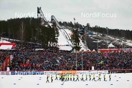 27.02.2015, Falun, Sweden (SWE): crowded stadium just before the race - FIS nordic world ski championships, cross-country, 4x10km men, Falun (SWE). www.nordicfocus.com. © NordicFocus. Every downloaded picture is fee-liable.