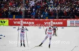 27.02.2015, Falun, Sweden (SWE): Calle Halfvarsson (SWE), Petter Northug (NOR), (l-r)  - FIS nordic world ski championships, cross-country, 4x10km men, Falun (SWE). www.nordicfocus.com. © NordicFocus. Every downloaded picture is fee-liable.