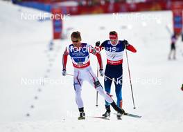 22.02.2015, Falun, Sweden (SWE): Petter Northug (NOR), Nikita Kriukov (RUS), (l-r)  - FIS nordic world ski championships, cross-country, team sprint, Falun (SWE). www.nordicfocus.com. © NordicFocus. Every downloaded picture is fee-liable.