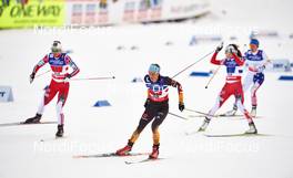 22.02.2015, Falun, Sweden (SWE): Ingvild Flugstad Oestberg (NOR), Nicole Fessel (GER), Maiken Caspersen Falla (NOR), (l-r)  - FIS nordic world ski championships, cross-country, team sprint, Falun (SWE). www.nordicfocus.com. © NordicFocus. Every downloaded picture is fee-liable.