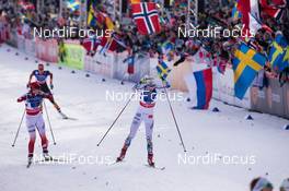 22.02.2015, Falun, Sweden (SWE): Sylwia Jaskowiec (POL), Stina Nilsson (SWE), (l-r)  - FIS nordic world ski championships, cross-country, team sprint, Falun (SWE). www.nordicfocus.com. © NordicFocus. Every downloaded picture is fee-liable.