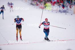 22.02.2015, Falun, Sweden (SWE): Tim Tscharnke (GER), Nikita Kriukov (RUS), (l-r)  - FIS nordic world ski championships, cross-country, team sprint, Falun (SWE). www.nordicfocus.com. © NordicFocus. Every downloaded picture is fee-liable.