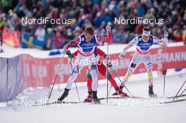 22.02.2015, Falun, Sweden (SWE): Petter Northug (NOR), Len Valjas (CAN), (l-r)  - FIS nordic world ski championships, cross-country, team sprint, Falun (SWE). www.nordicfocus.com. © NordicFocus. Every downloaded picture is fee-liable.