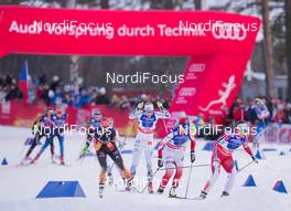 22.02.2015, Falun, Sweden (SWE): Maiken Caspersen Falla (NOR), Sylwia Jaskowiec (POL), Denise Herrmann (GER), Stina Nilsson (SWE), (l-r)  - FIS nordic world ski championships, cross-country, team sprint, Falun (SWE). www.nordicfocus.com. © NordicFocus. Every downloaded picture is fee-liable.