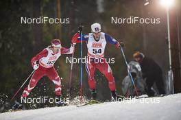 28.11.2015, Ruka, Finland (FIN): Devon Kershaw (CAN), Martin Johnsrud Sundby (NOR), (l-r)  - FIS world cup cross-country, 10km men, Ruka (FIN). www.nordicfocus.com. © Felgenhauer/NordicFocus. Every downloaded picture is fee-liable.