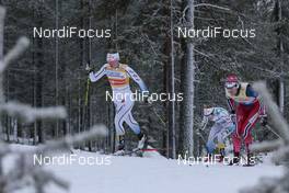 29.11.2015, Ruka, Finland (FIN): Ida Ingemarsdotter (SWE), Heidi Weng (NOR), Stina Nilsson (SWE), (l-r)  - FIS world cup cross-country, 10km women, Ruka (FIN). www.nordicfocus.com. © Modica/NordicFocus. Every downloaded picture is fee-liable.