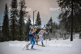 29.11.2015, Ruka, Finland (FIN): Kerttu Niskanen (FIN), Charlotte Kalla (SWE), (l-r)  - FIS world cup cross-country, 10km women, Ruka (FIN). www.nordicfocus.com. © Modica/NordicFocus. Every downloaded picture is fee-liable.