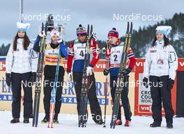 29.11.2015, Ruka, Finland (FIN): Martin Johnsrud Sundby (NOR), Petter Northug (NOR), Finn Haagen Krogh (NOR), (l-r)  - FIS world cup cross-country, 15km men, Ruka (FIN). www.nordicfocus.com. © Felgenhauer/NordicFocus. Every downloaded picture is fee-liable.