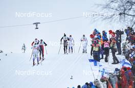 27.11.2015, Ruka, Finland (FIN): Katri Lylynpera (FIN), Therese Johaug (NOR), Justyna Kowalczyk (POL), Laurien Van Der Graaff (SUI), Sadie Bjornsen (USA), Evelina Settlin (SWE), (l-r)  - FIS world cup cross-country, individual sprint, Ruka (FIN). www.nordicfocus.com. © Felgenhauer/NordicFocus. Every downloaded picture is fee-liable.