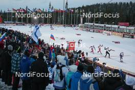27.11.2015, Ruka, Finland (FIN): Spectators looking at the race in Ruka's stadium   - FIS world cup cross-country, individual sprint, Ruka (FIN). www.nordicfocus.com. © Modica/NordicFocus. Every downloaded picture is fee-liable.