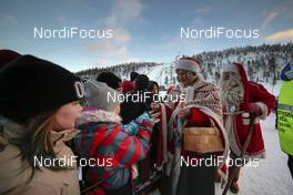 27.11.2015, Ruka, Finland (FIN): santa and spectators during the competitions   - FIS world cup cross-country, individual sprint, Ruka (FIN). www.nordicfocus.com. © Modica/NordicFocus. Every downloaded picture is fee-liable.