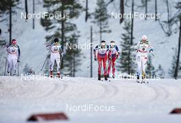 27.11.2015, Ruka, Finland (FIN): Sadie Bjornsen (USA), Ida Sargent (USA), Heidi Weng (NOR), Kathrine Rolsted Harsem (NOR), Ida Ingemarsdotter (SWE), (l-r)  - FIS world cup cross-country, individual sprint, Ruka (FIN). www.nordicfocus.com. © Felgenhauer/NordicFocus. Every downloaded picture is fee-liable.