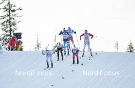 27.11.2015, Ruka, Finland (FIN): Emil Joensson (SWE), Anssi Pentsinen (FIN), Lasse Paakkonen (FIN), Sondre Turvoll Fossli (NOR), (l-r)  - FIS world cup cross-country, individual sprint, Ruka (FIN). www.nordicfocus.com. © Felgenhauer/NordicFocus. Every downloaded picture is fee-liable.