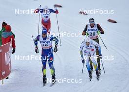27.11.2015, Ruka, Finland (FIN): Baptiste Gros (FRA), Teodor Peterson (SWE), Sebastian Eisenlauer (GER), (l-r)  - FIS world cup cross-country, individual sprint, Ruka (FIN). www.nordicfocus.com. © Felgenhauer/NordicFocus. Every downloaded picture is fee-liable.