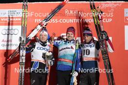 27.11.2015, Ruka, Finland (FIN): Eirik Brandsdal (NOR), Sondre Turvoll Fossli (NOR), Petter Northug (NOR), (l-r) - FIS world cup cross-country, individual sprint, Ruka (FIN). www.nordicfocus.com. © Modica/NordicFocus. Every downloaded picture is fee-liable.