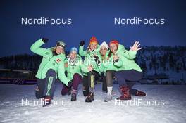 26.11.2015, Ruka, Finland (FIN): Stefanie Boehler (GER), Sandra Ringwald (GER), Nicole Fessel (GER), Denise Herrmann (GER), Hanna Kolb (GER) (l-r)  - FIS world cup cross-country, training, Ruka (FIN). www.nordicfocus.com. © Felgenhauer/NordicFocus. Every downloaded picture is fee-liable.